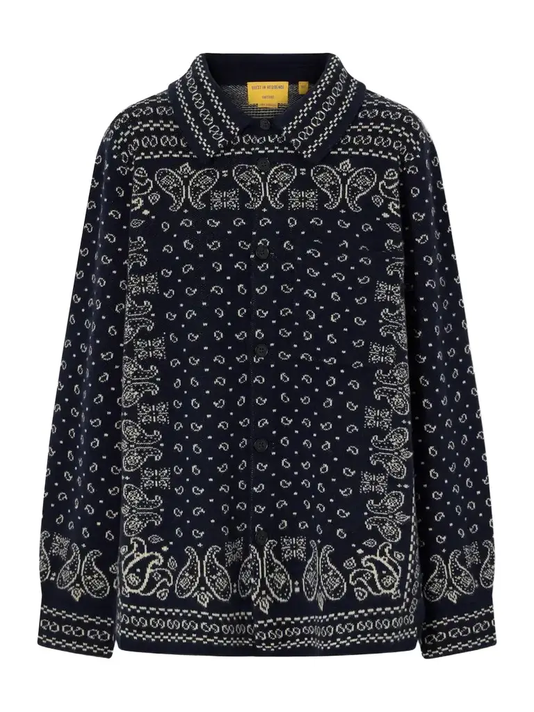 Guest In Residence Intarsia Cashmere Cardigan