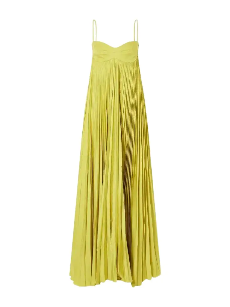 ANDRES OTALORA Para Ella Plissé Jersey Maxi Dress