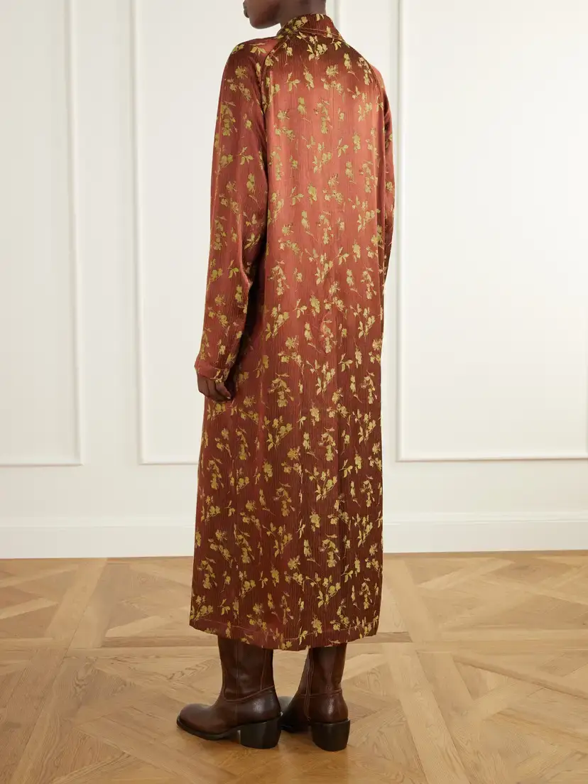 Dries Van Noten Floral-jacquard Satin Coat | Thumbnail 3 Dries Van Noten Floral-jacquard Satin Coat | Thumbnail 3
