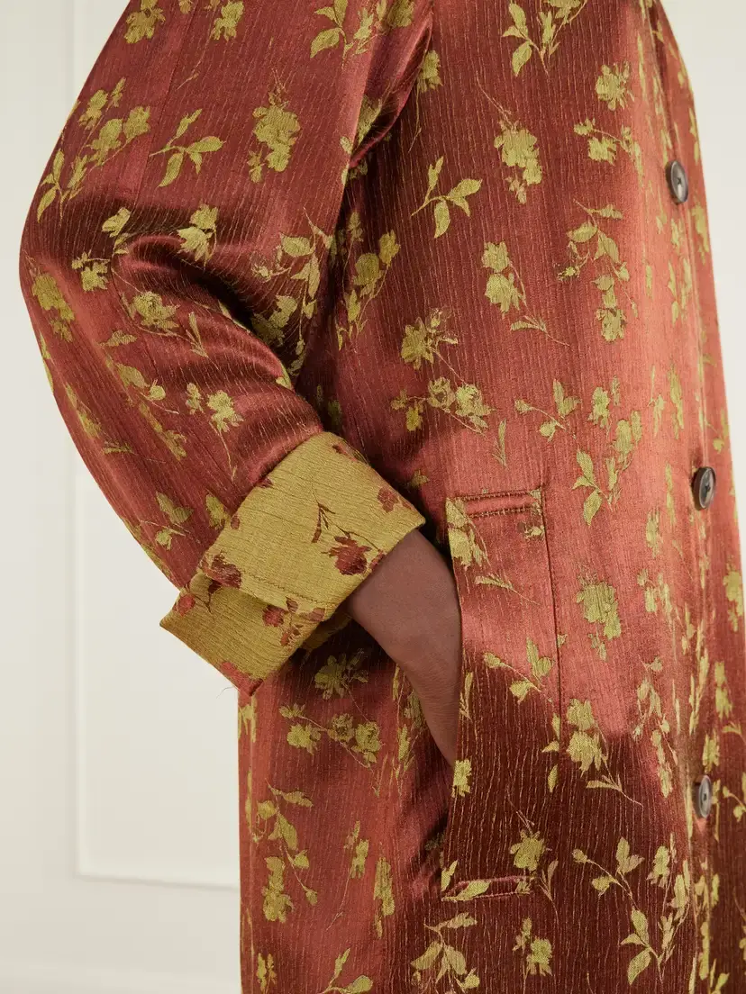 Dries Van Noten Floral-jacquard Satin Coat | Thumbnail 4 Dries Van Noten Floral-jacquard Satin Coat | Thumbnail 4