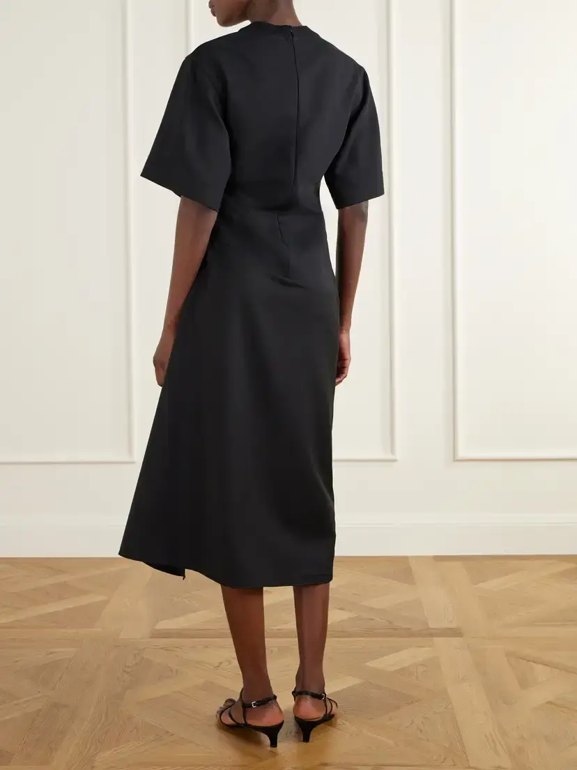 RÓHE Gathered Crepe Midi Dress | Thumbnail 3 RÓHE Gathered Crepe Midi Dress | Thumbnail 3