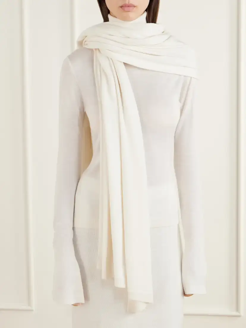 The Park Marie Cashmere And Silk-blend Wrap - White | Thumbnail 2
