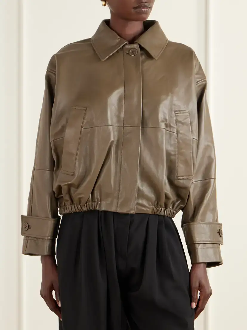 RÓHE Gathered Leather Jacket | Thumbnail 3 RÓHE Gathered Leather Jacket | Thumbnail 3