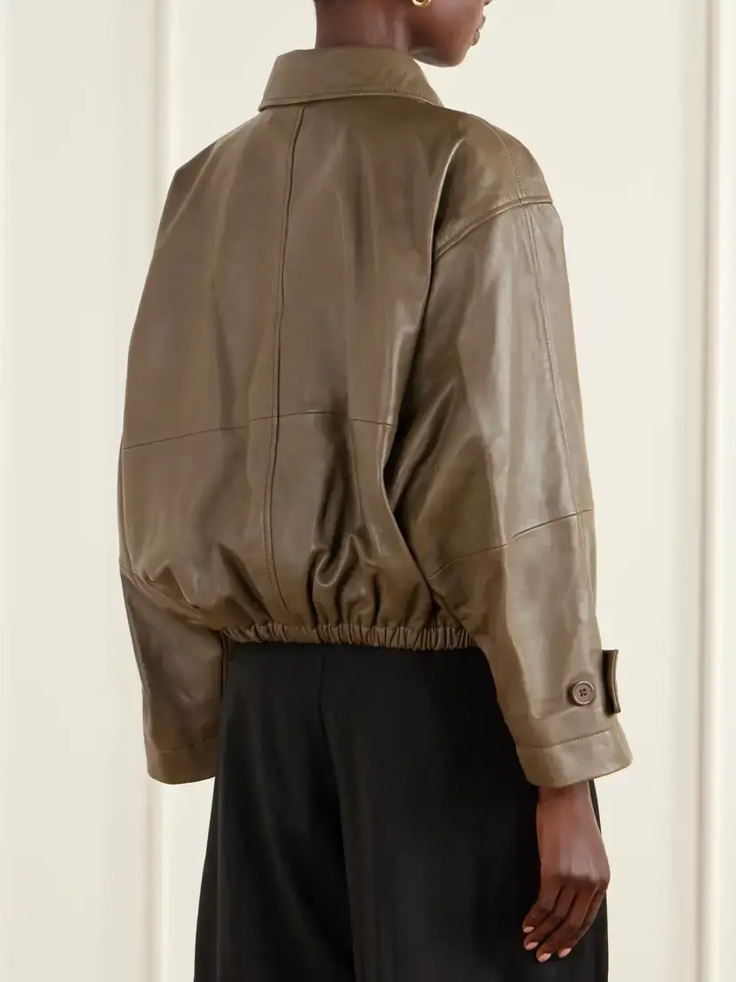 RÓHE Gathered Leather Jacket | Thumbnail 4 RÓHE Gathered Leather Jacket | Thumbnail 4