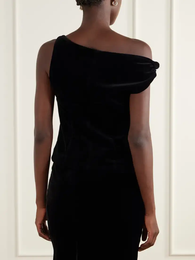 RÓHE Draped Cotton-velvet Top | Thumbnail 3 RÓHE Draped Cotton-velvet Top | Thumbnail 3
