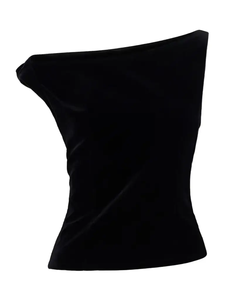 RÓHE Draped Cotton-velvet Top