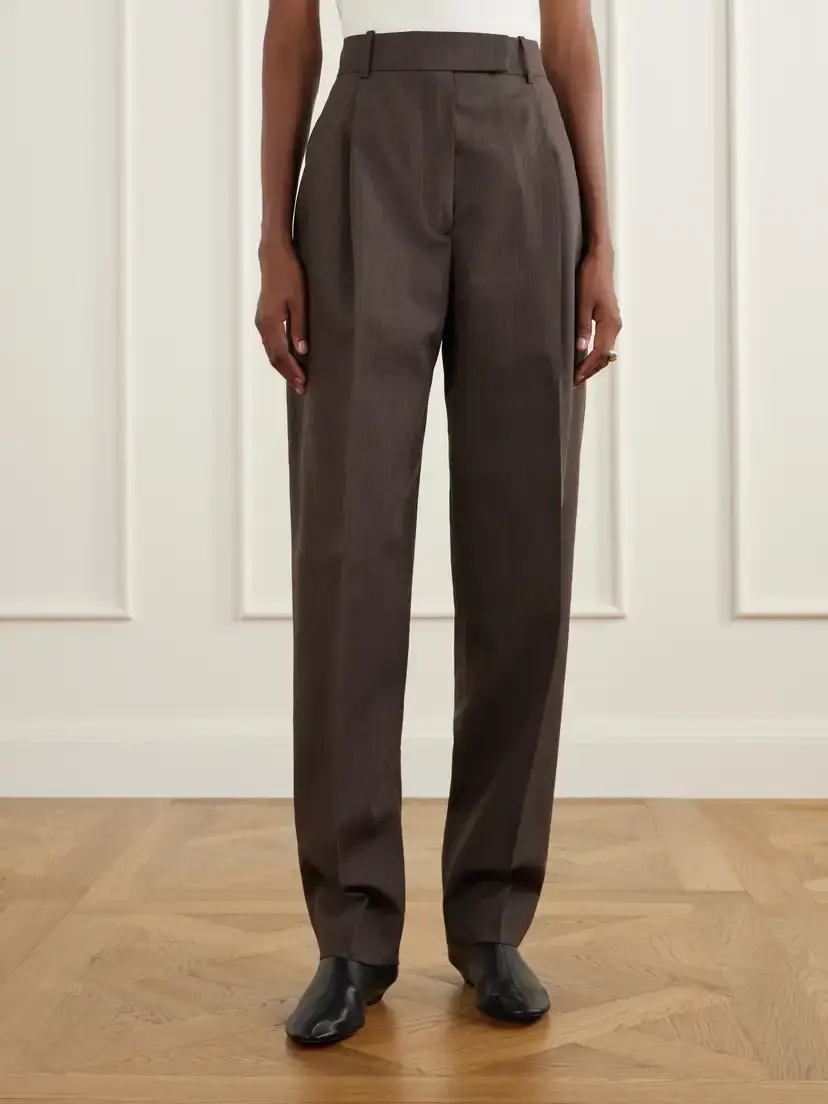 RÓHE Daria Pleated Virgin Wool Tapered Pants | Thumbnail 3 RÓHE Daria Pleated Virgin Wool Tapered Pants | Thumbnail 3
