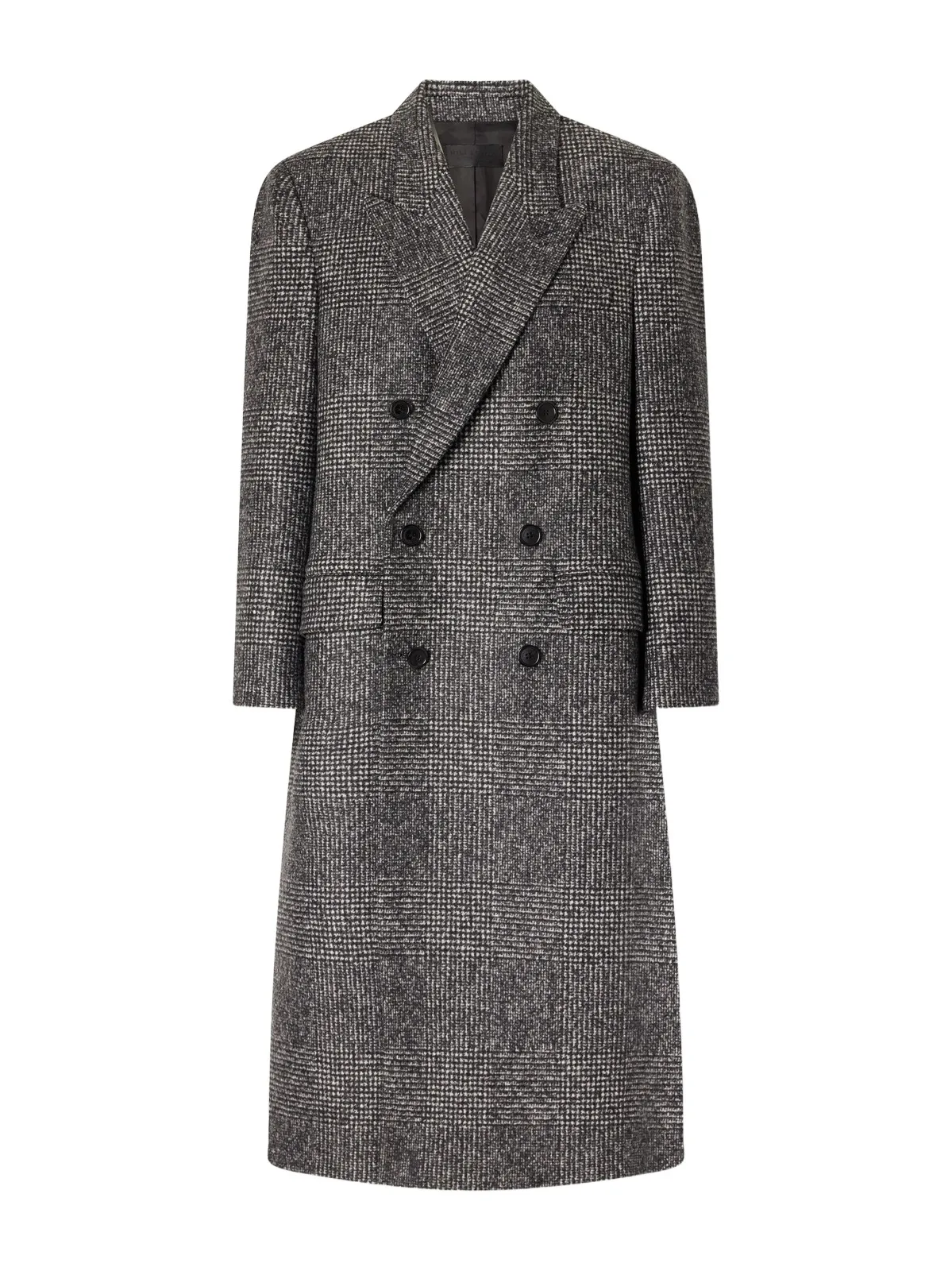 Edmond Double-breasted Checked Wool-blend Coat