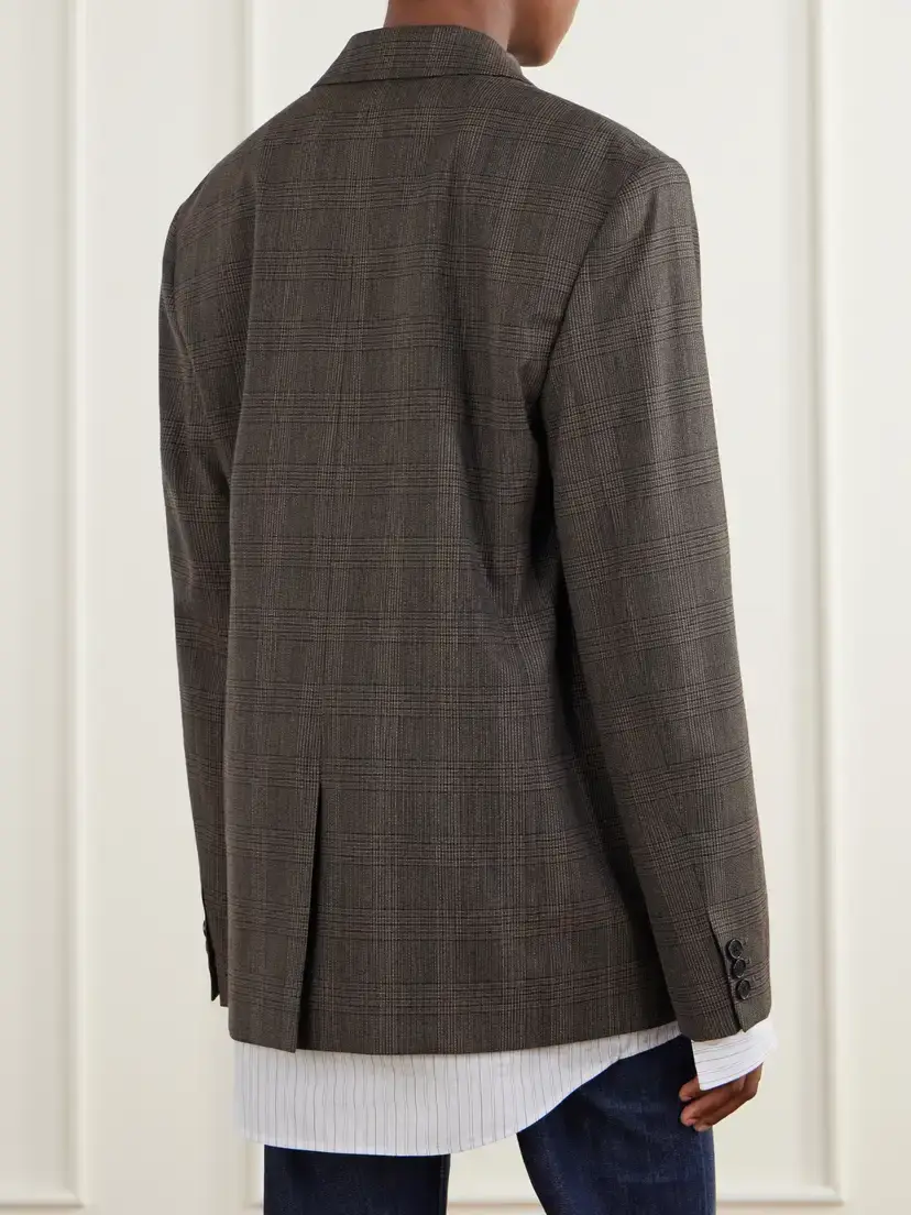 Acne Studios Layered Checked Wool-blend Blazer | Thumbnail 4 Acne Studios Layered Checked Wool-blend Blazer | Thumbnail 4