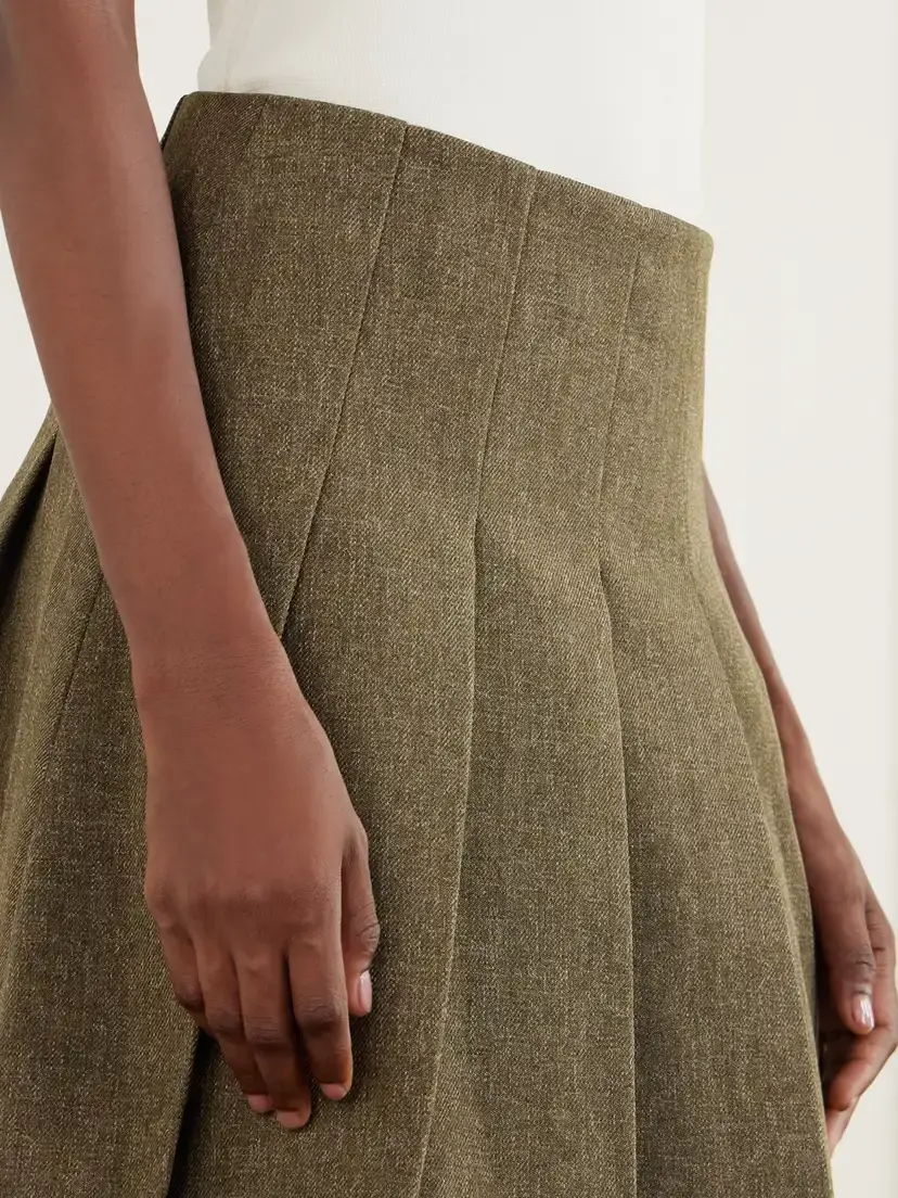 RÓHE Pleated Grain De Poudre Midi Skirt | Thumbnail 5 RÓHE Pleated Grain De Poudre Midi Skirt | Thumbnail 5