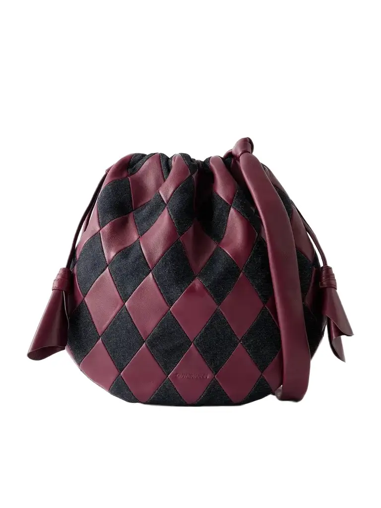 Zimmermann Cloud 91 Leather And Denim Shoulder Bag