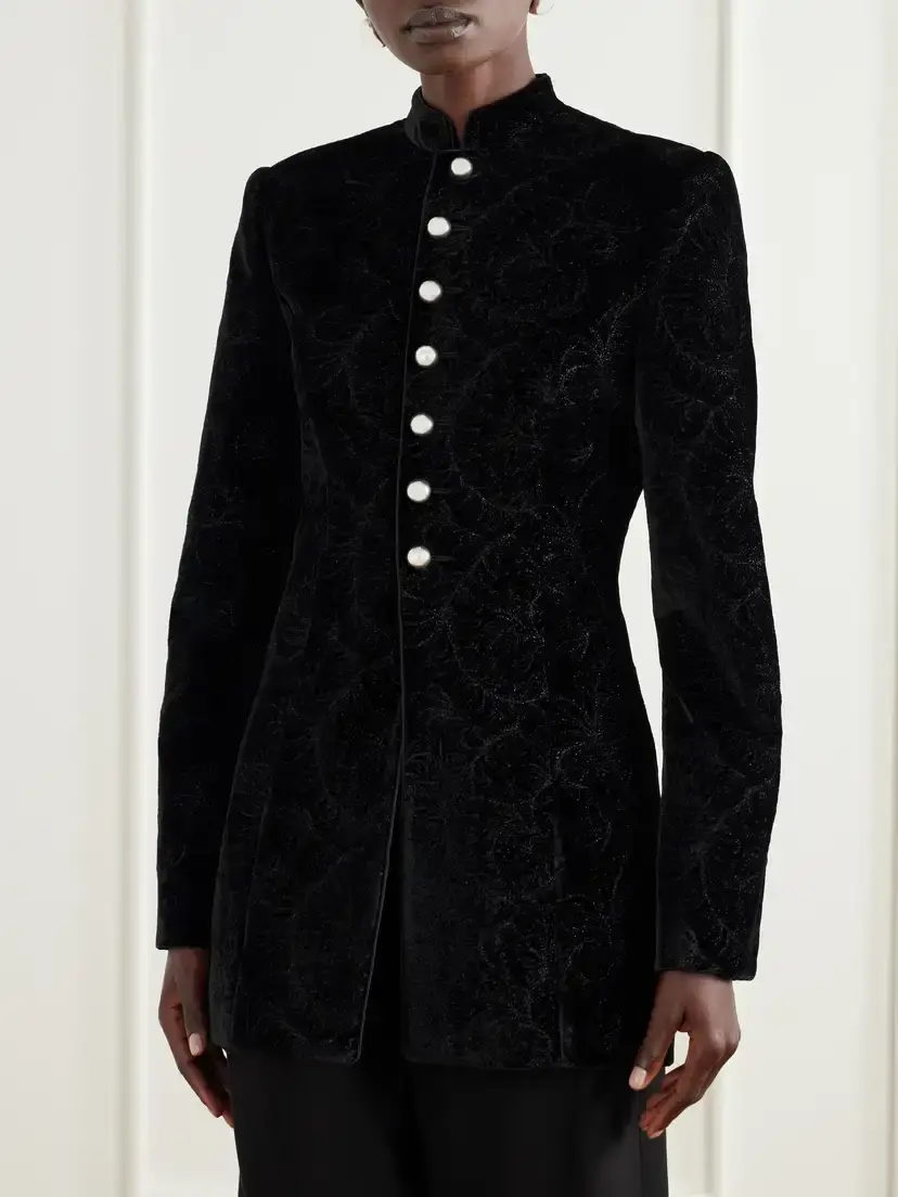 Ann Demeulemeester Yana Paisely-embroidered Velvet Jacket | Thumbnail 3 Ann Demeulemeester Yana Paisely-embroidered Velvet Jacket | Thumbnail 3