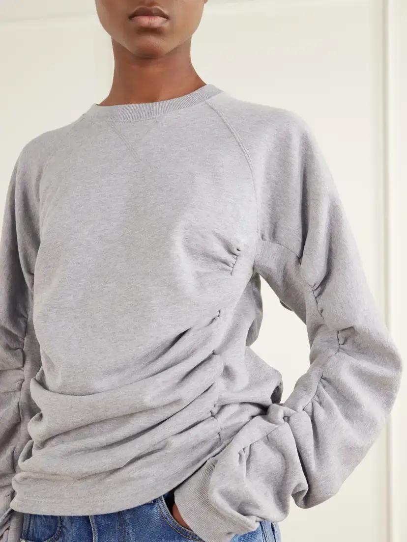 JW Anderson Ruched Sleeve Cotton-jersey Sweatshirt | Thumbnail 5 JW Anderson Ruched Sleeve Cotton-jersey Sweatshirt | Thumbnail 5