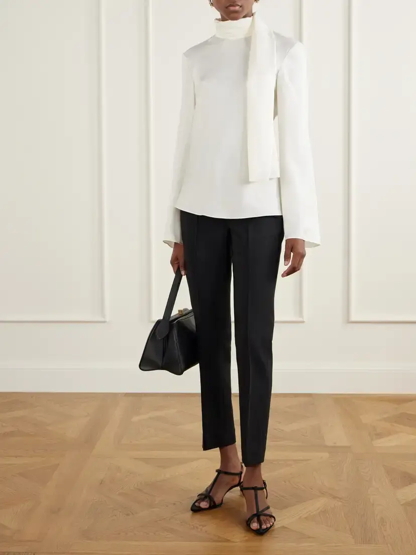 RÓHE Tie-detailed Silk-satin Blouse | Thumbnail 2 RÓHE Tie-detailed Silk-satin Blouse | Thumbnail 2