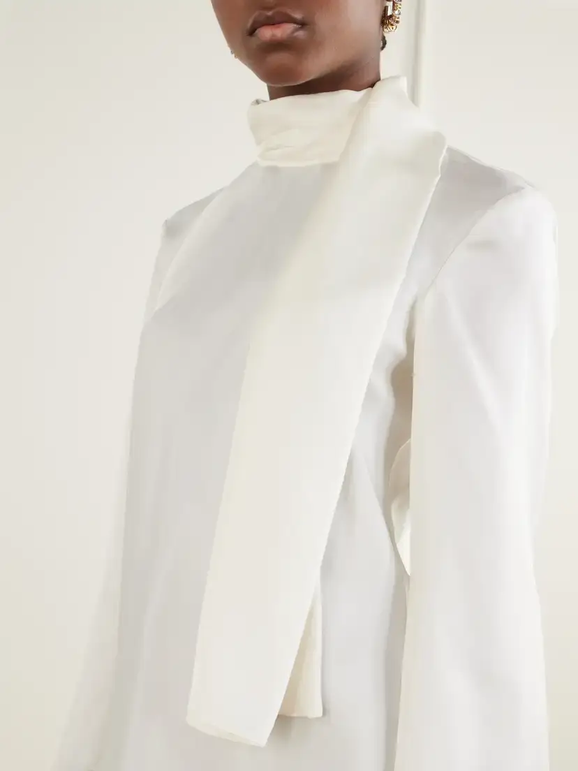 RÓHE Tie-detailed Silk-satin Blouse | Thumbnail 4 RÓHE Tie-detailed Silk-satin Blouse | Thumbnail 4
