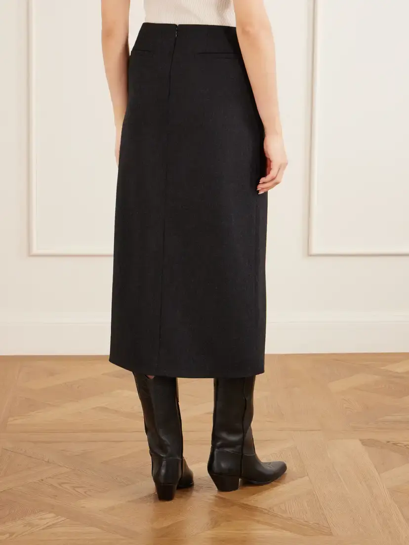 Nili Lotan Mariha Wool-twill Midi Skirt | Thumbnail 4 Nili Lotan Mariha Wool-twill Midi Skirt | Thumbnail 4