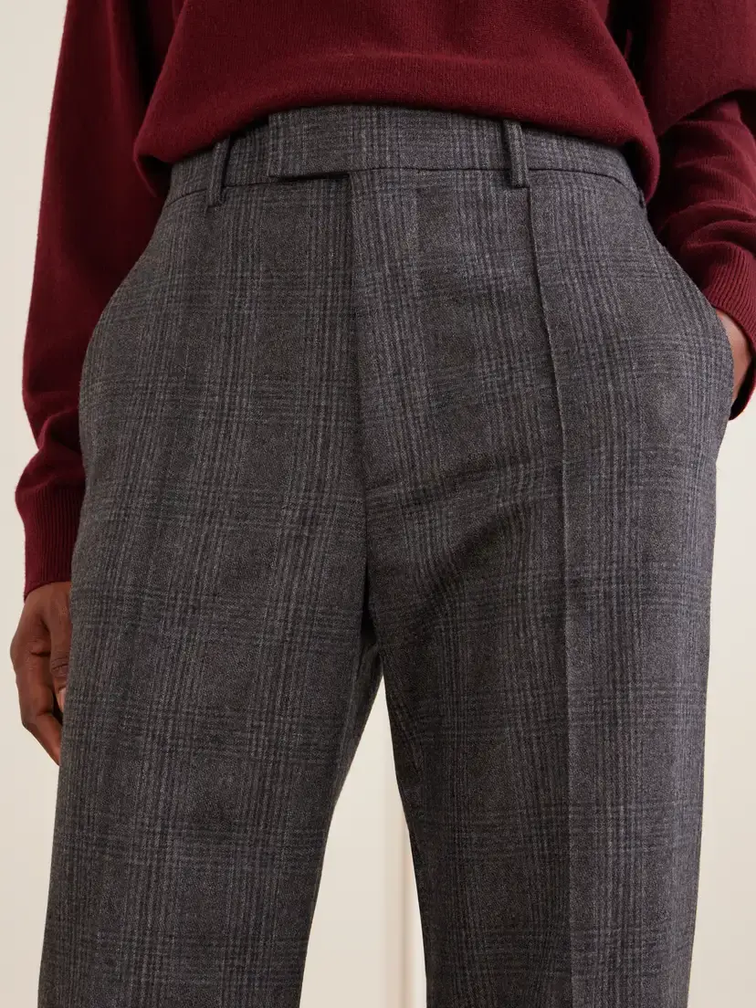 Nili Lotan Etoile Pleated Checked Wool And Cashmere-blend Felt Straight-leg Pants | Thumbnail 5 Nili Lotan Etoile Pleated Checked Wool And Cashmere-blend Felt Straight-leg Pants | Thumbnail 5