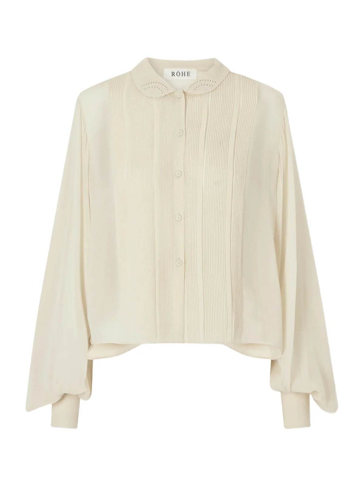 Romantic Pintucked Silk-crepe De Chine Blouse