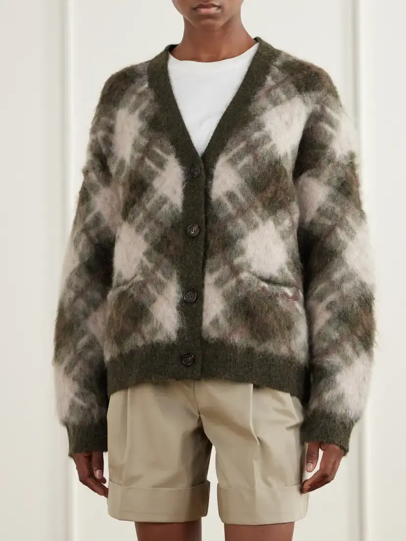 Acne Studios Katch Intarsia Mohair Wool-blend Cardigan | Thumbnail 3 Acne Studios Katch Intarsia Mohair Wool-blend Cardigan | Thumbnail 3