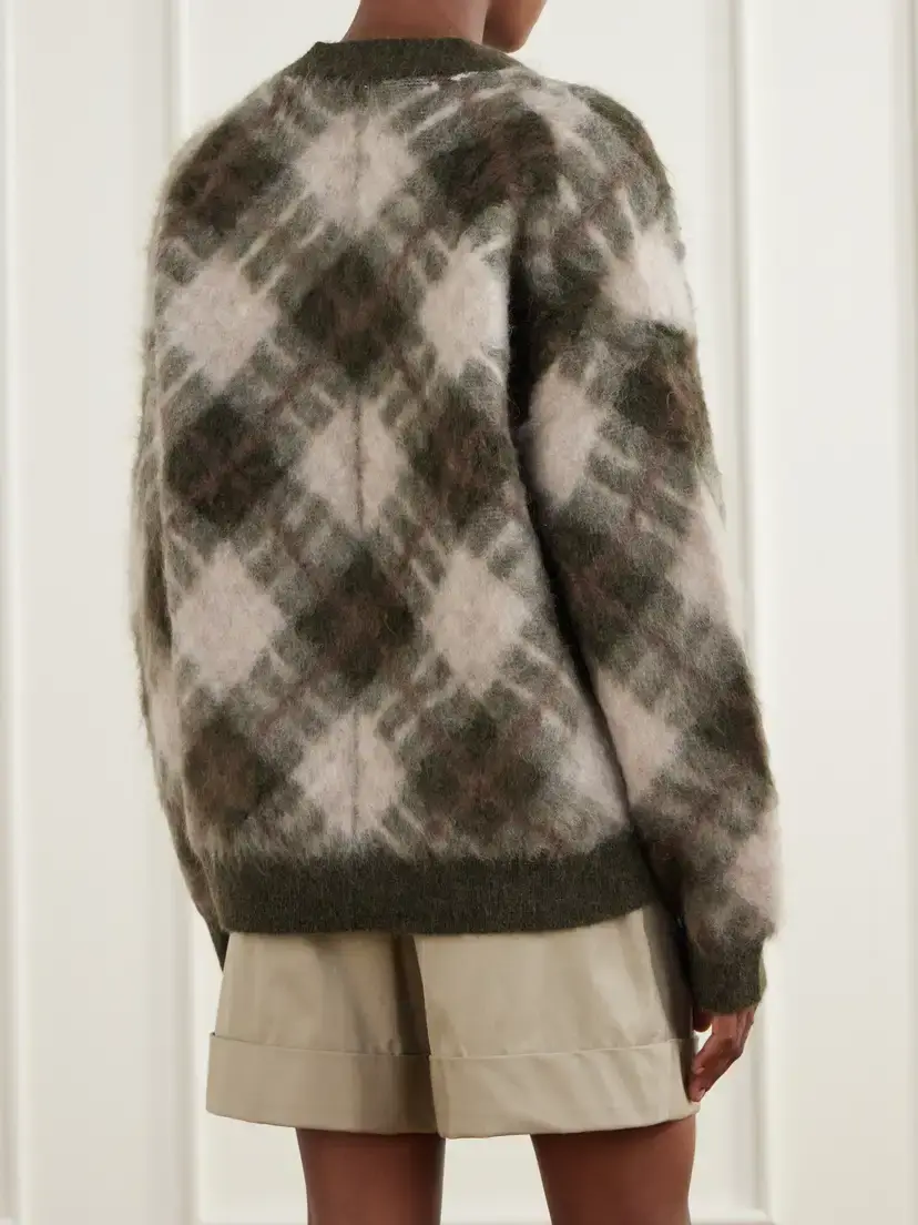 Acne Studios Katch Intarsia Mohair Wool-blend Cardigan | Thumbnail 4 Acne Studios Katch Intarsia Mohair Wool-blend Cardigan | Thumbnail 4