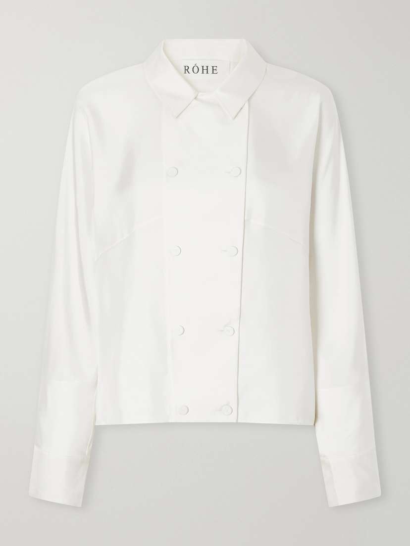 RÓHE Double-breasted Silk-satin Blouse