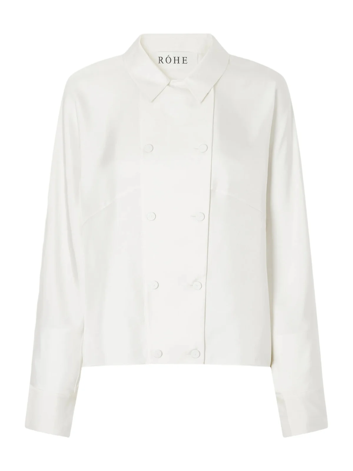 Double-breasted Silk-satin Blouse