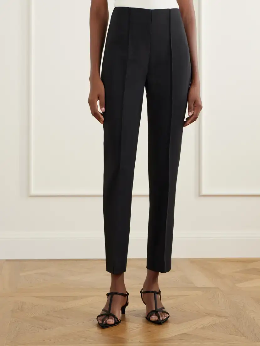 RÓHE Pintucked Grain De Poudre Slim-fit Pants | Thumbnail 3 RÓHE Pintucked Grain De Poudre Slim-fit Pants | Thumbnail 3