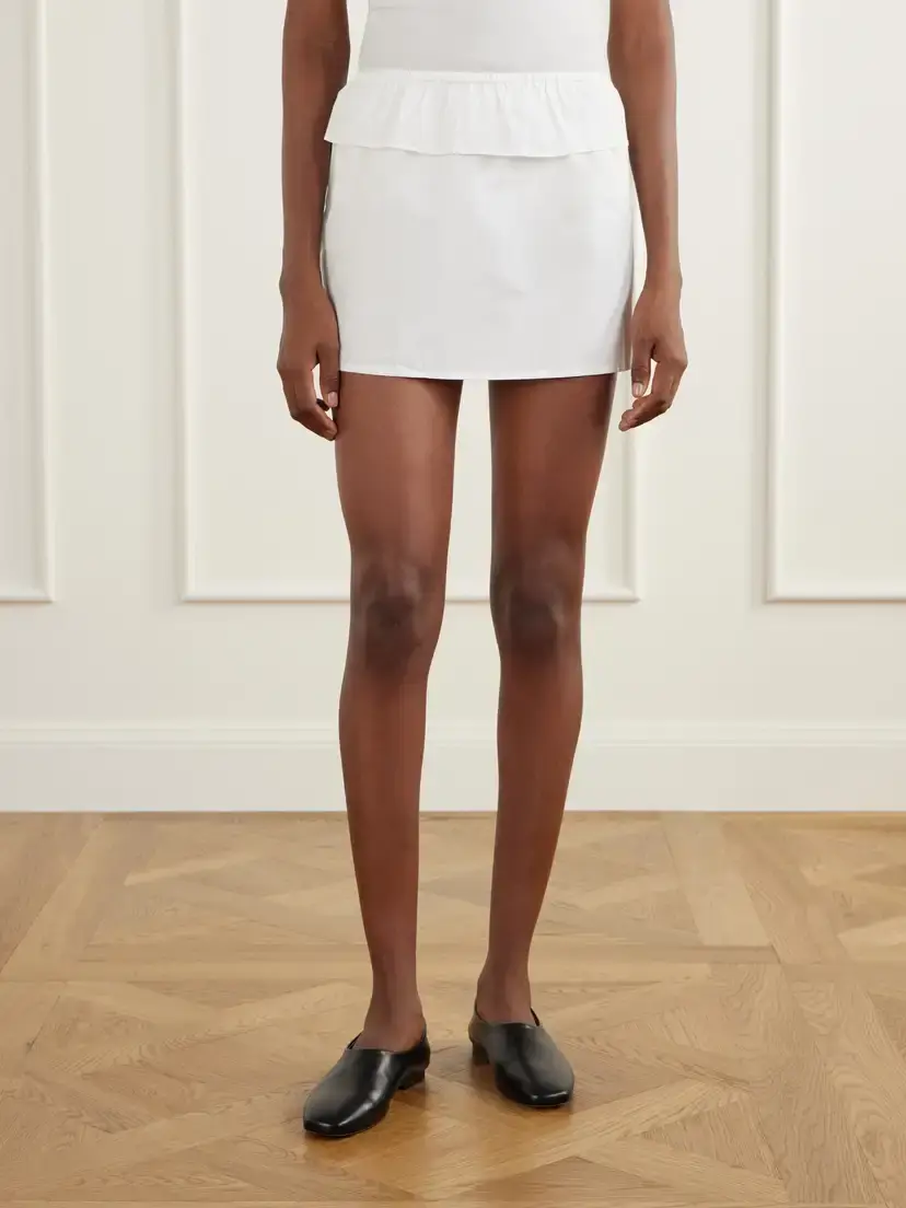 Deiji Studios Flounce Layer Organic Cotton-poplin Mini Skirt | Thumbnail 3 Deiji Studios Flounce Layer Organic Cotton-poplin Mini Skirt | Thumbnail 3