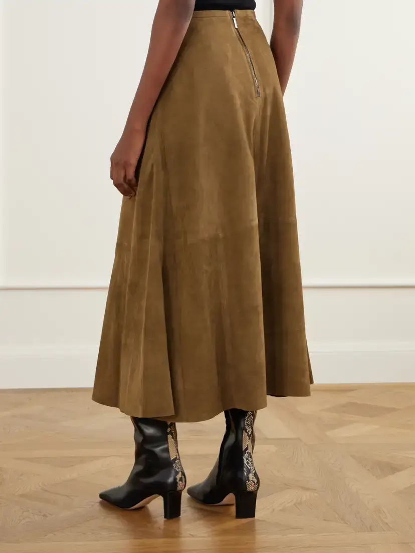 Joseph Helius Paneled Suede Midi Skirt | Thumbnail 4 Joseph Helius Paneled Suede Midi Skirt | Thumbnail 4