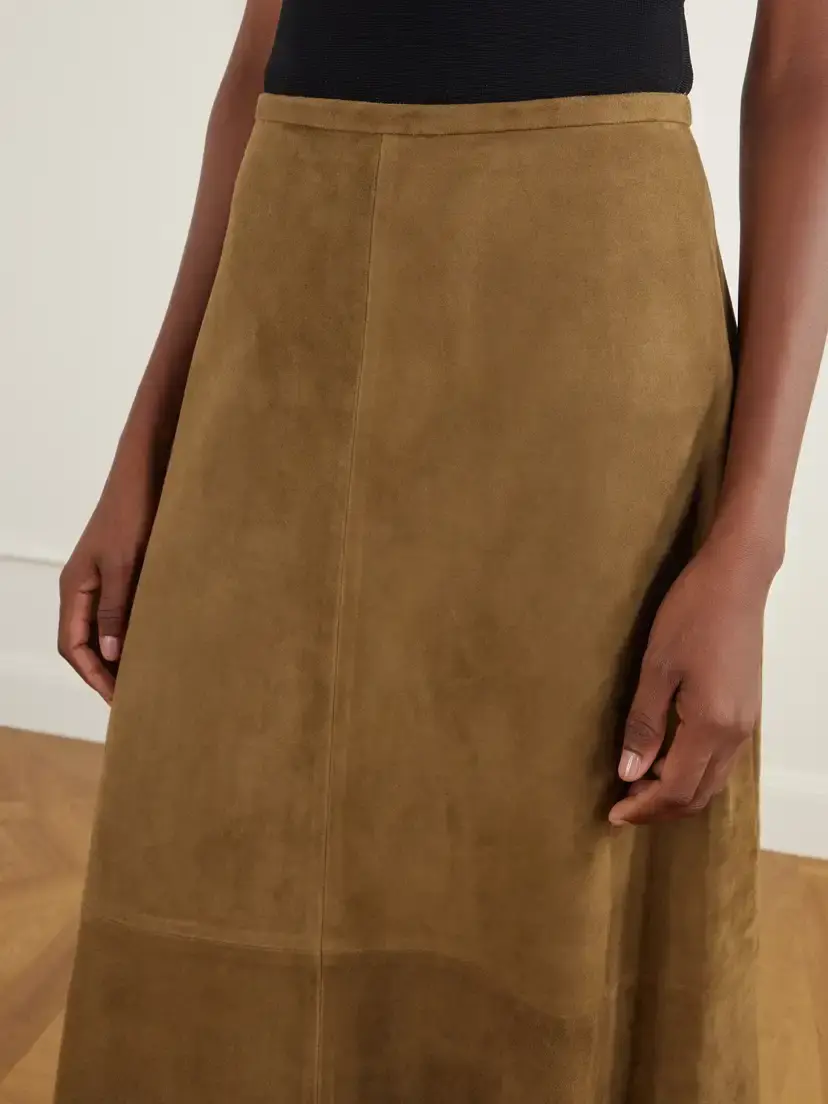 Joseph Helius Paneled Suede Midi Skirt | Thumbnail 5 Joseph Helius Paneled Suede Midi Skirt | Thumbnail 5