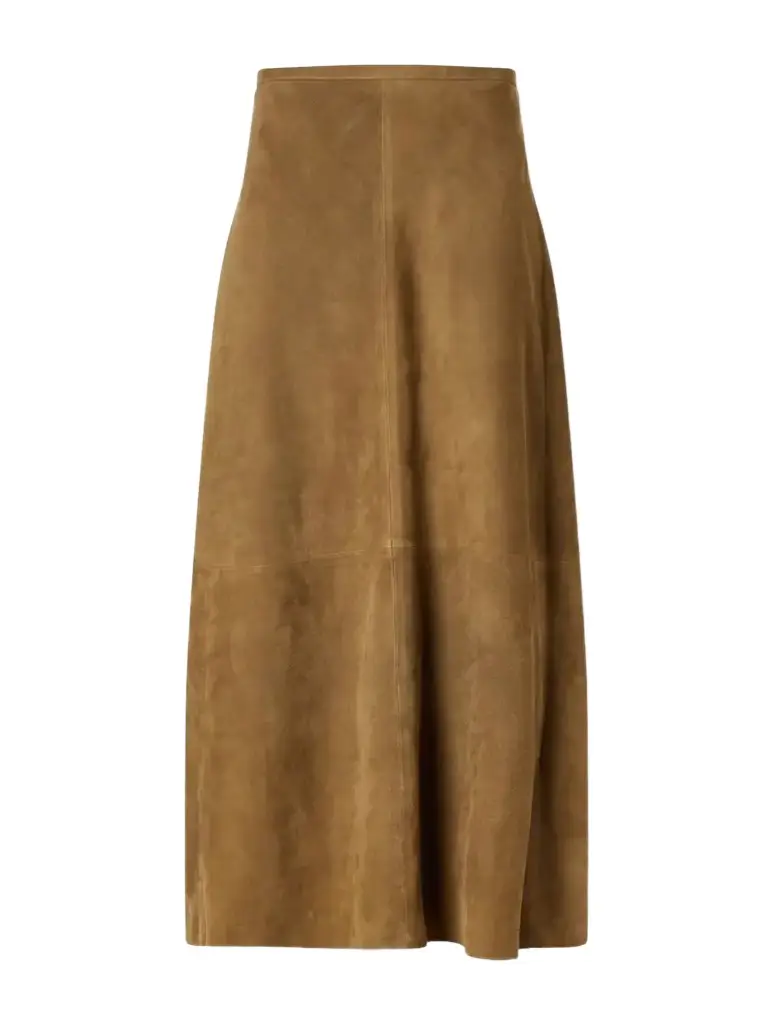 Joseph Helius Paneled Suede Midi Skirt