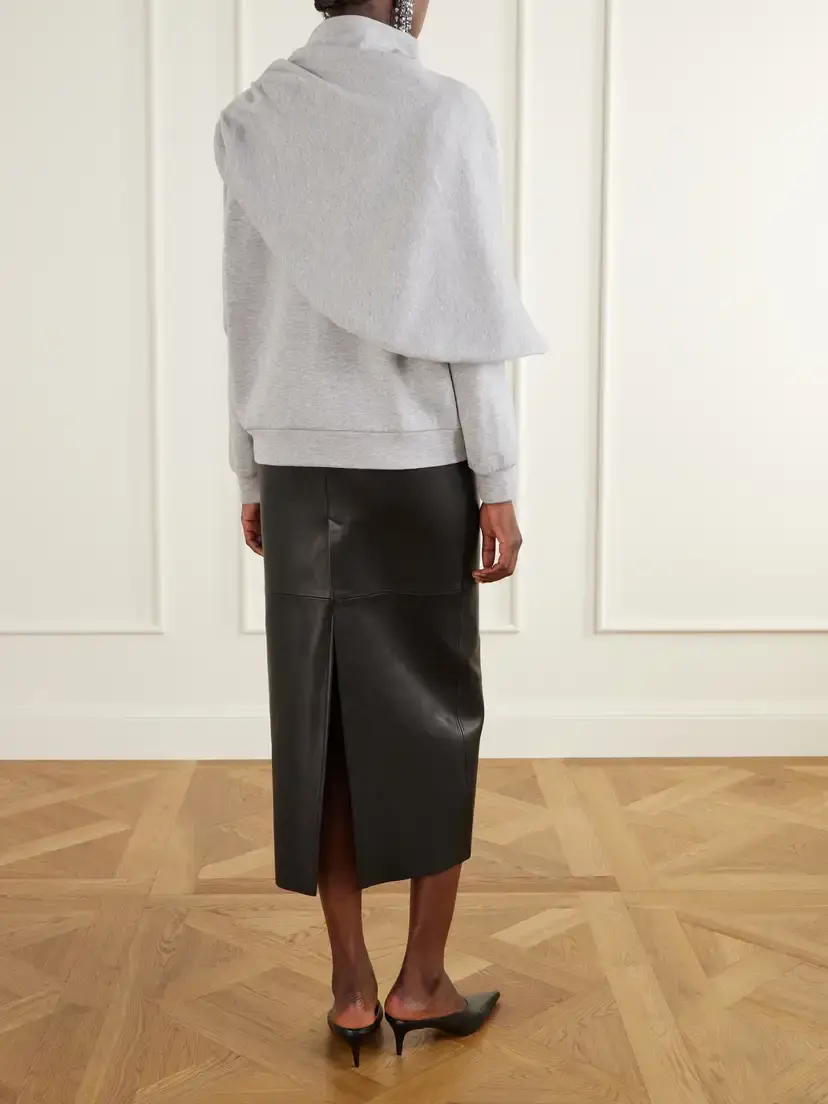 Magda Butrym Cape-effect Draped Cotton-blend Jersey Sweatshirt | Thumbnail 4 Magda Butrym Cape-effect Draped Cotton-blend Jersey Sweatshirt | Thumbnail 4
