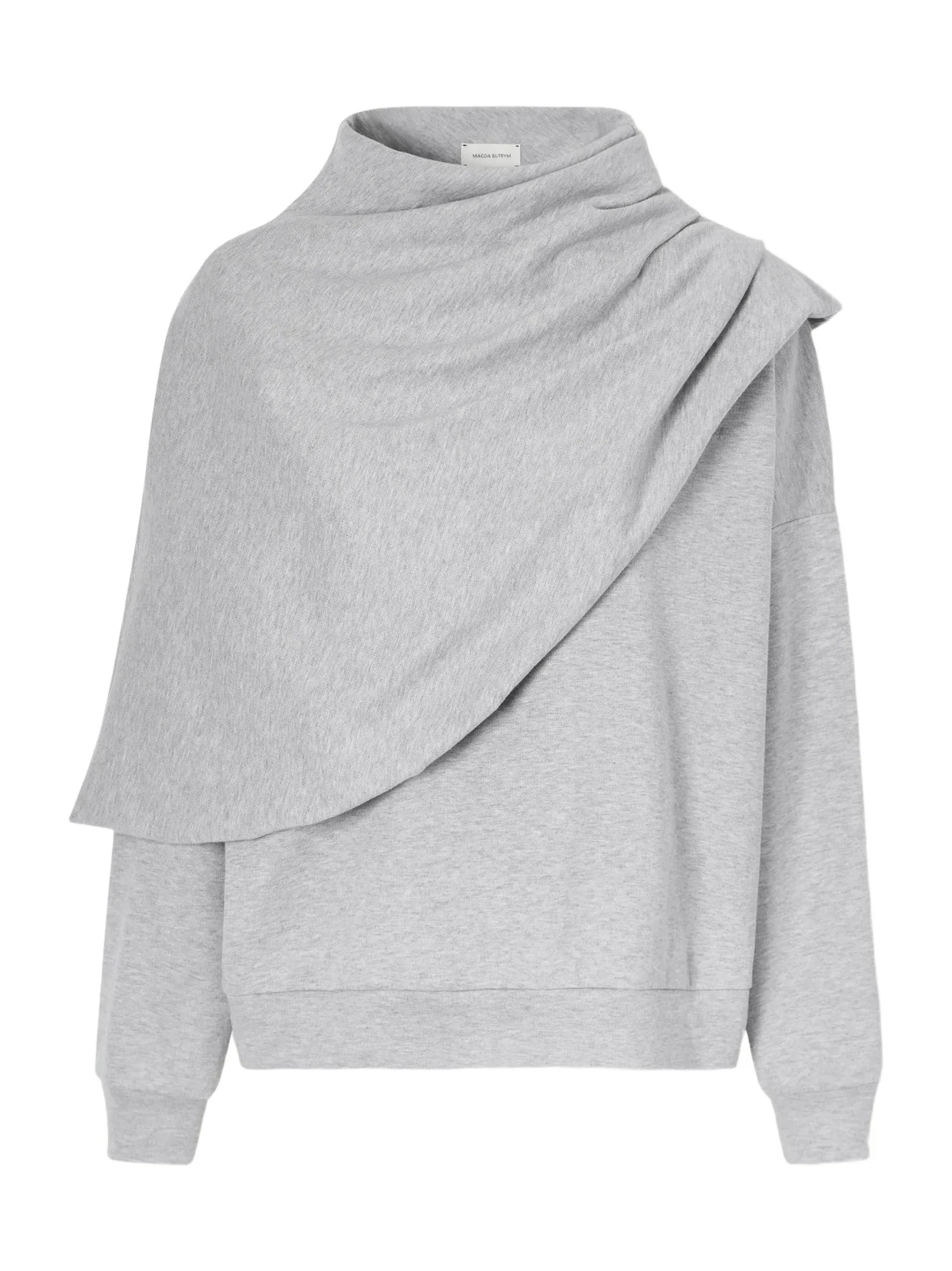 Cape-effect Draped Cotton-blend Jersey Sweatshirt Cape-effect Draped Cotton-blend Jersey Sweatshirt