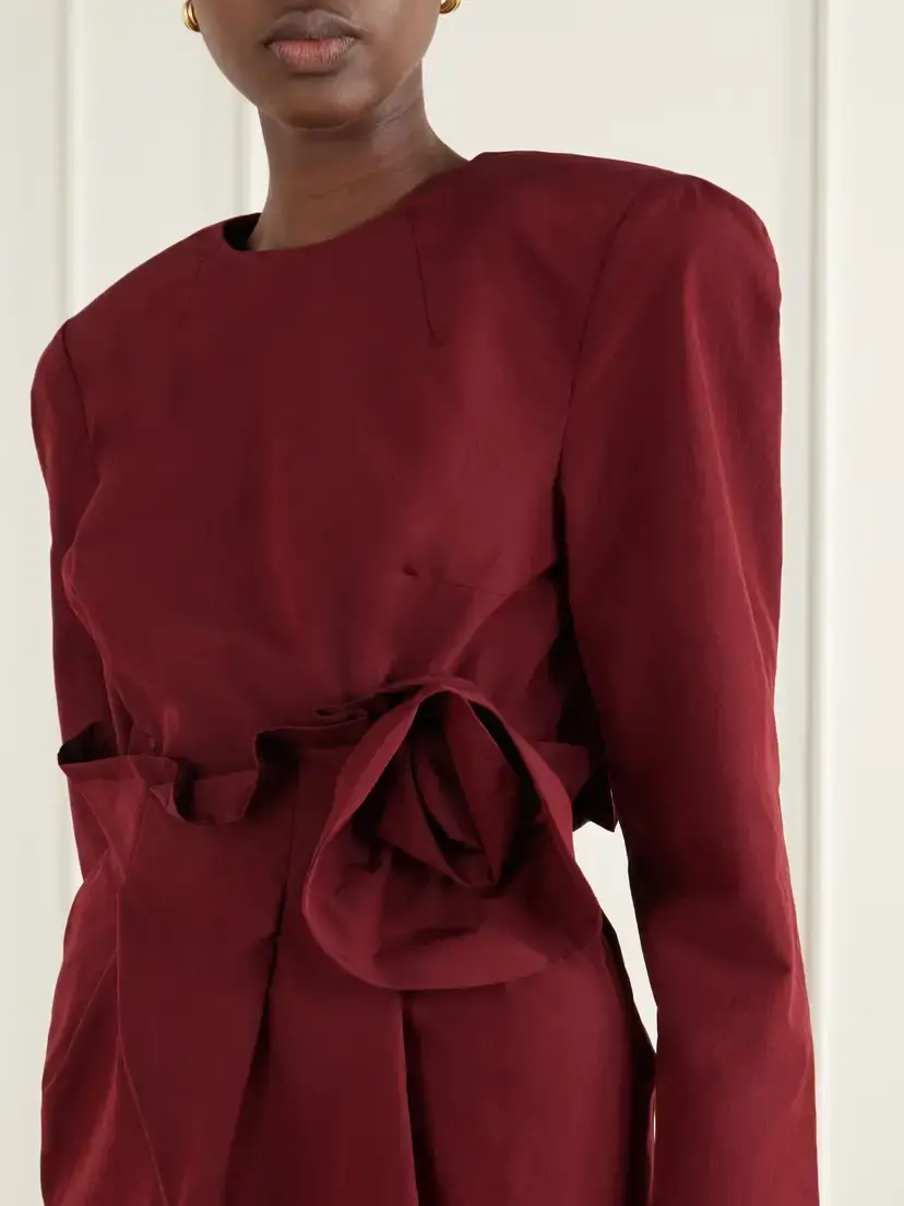 Magda Butrym Floral-appliquéd Cotton And Silk-blend Mini Dress | Thumbnail 4 Magda Butrym Floral-appliquéd Cotton And Silk-blend Mini Dress | Thumbnail 4