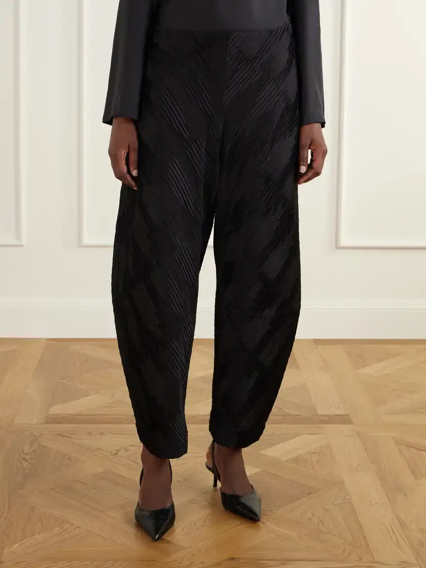RÓHE Plissé Satin Tapered Pants | Thumbnail 3