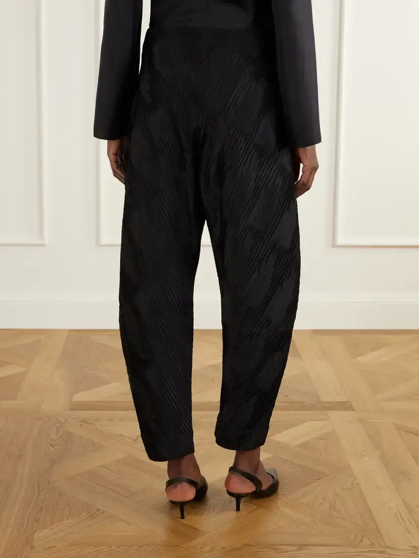 RÓHE Plissé Satin Tapered Pants | Thumbnail 4