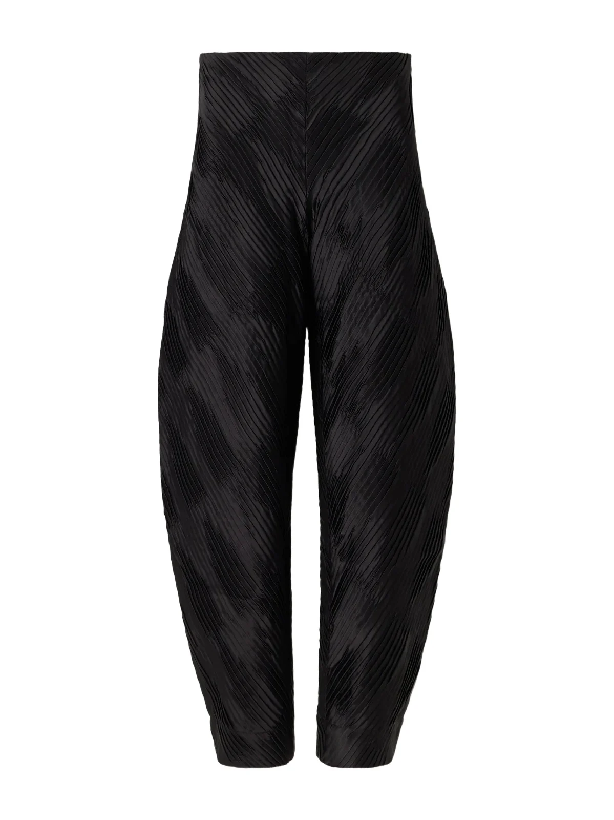 Plissé Satin Tapered Pants