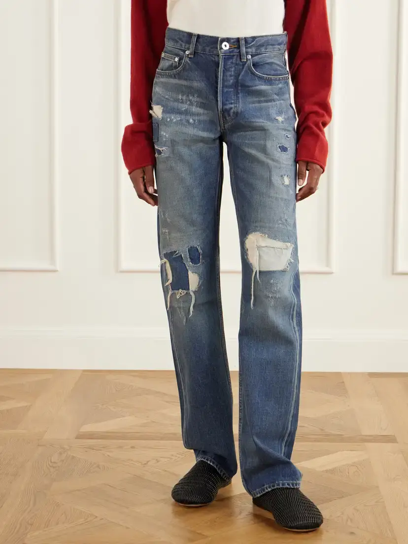 JW Anderson Distressed Mid-rise Straight-leg Jeans | Thumbnail 3 JW Anderson Distressed Mid-rise Straight-leg Jeans | Thumbnail 3