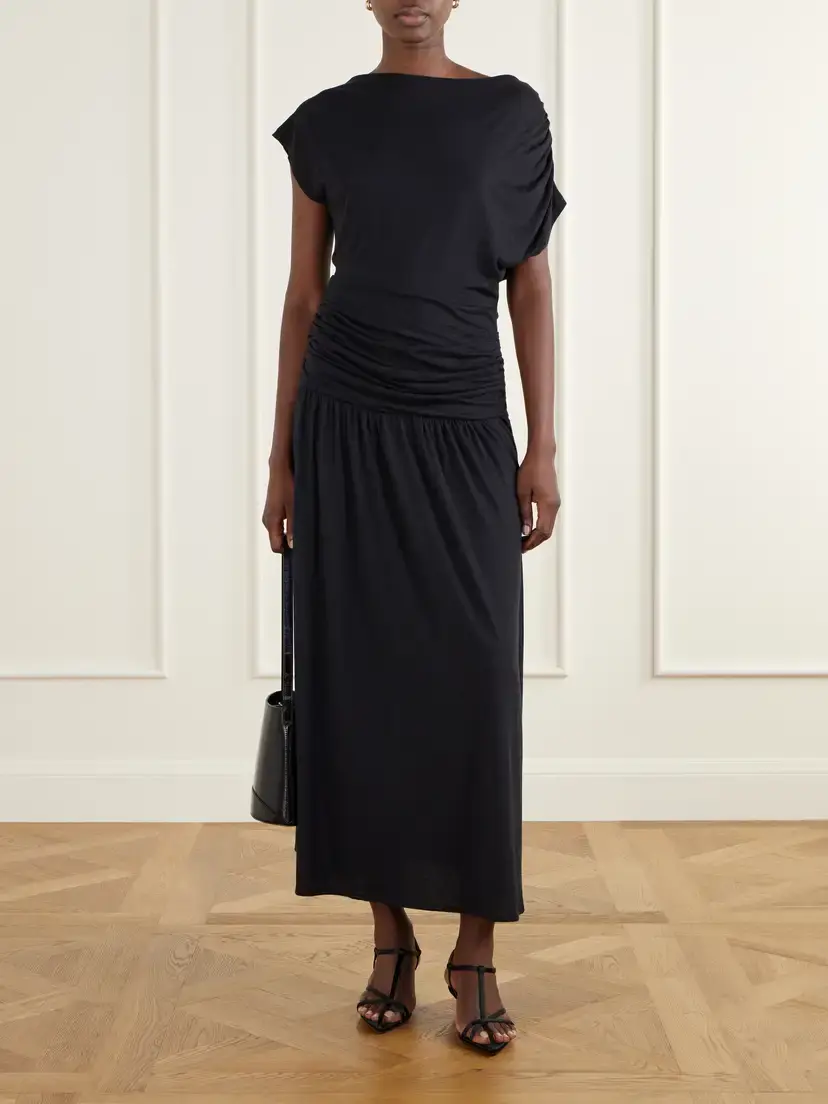 La Ligne Milla Draped Cotton-blend Jersey Maxi Dress | Thumbnail 2 La Ligne Milla Draped Cotton-blend Jersey Maxi Dress | Thumbnail 2