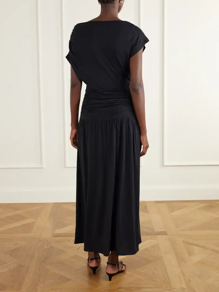La Ligne Milla Draped Cotton-blend Jersey Maxi Dress | Thumbnail 3 La Ligne Milla Draped Cotton-blend Jersey Maxi Dress | Thumbnail 3
