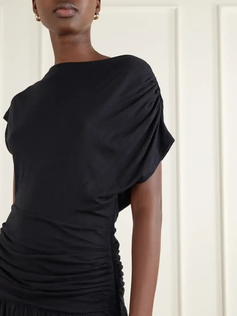 La Ligne Milla Draped Cotton-blend Jersey Maxi Dress | Thumbnail 4 La Ligne Milla Draped Cotton-blend Jersey Maxi Dress | Thumbnail 4