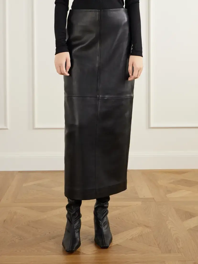 RÓHE Paneled Leather Midi Skirt | Thumbnail 3 RÓHE Paneled Leather Midi Skirt | Thumbnail 3