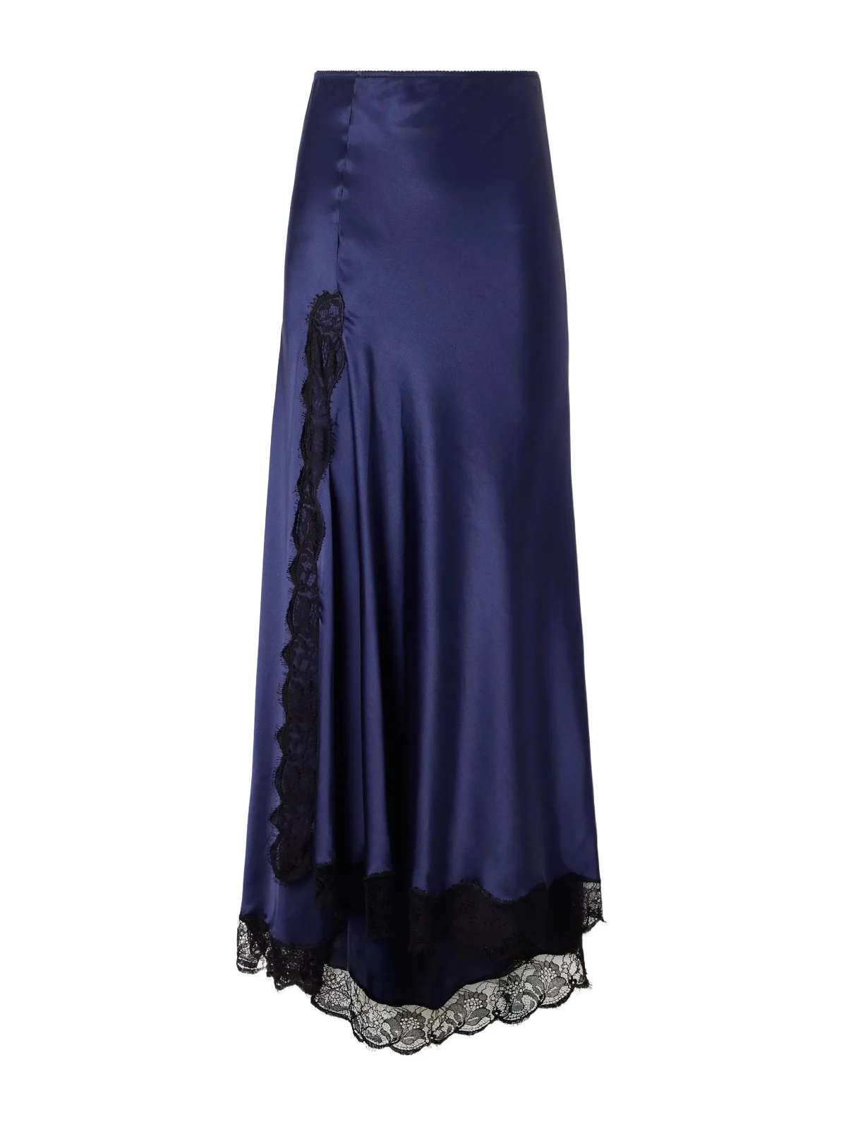 Alexandra Lace-detailed Silk-blend Satin Midi Skirt Alexandra Lace-detailed Silk-blend Satin Midi Skirt