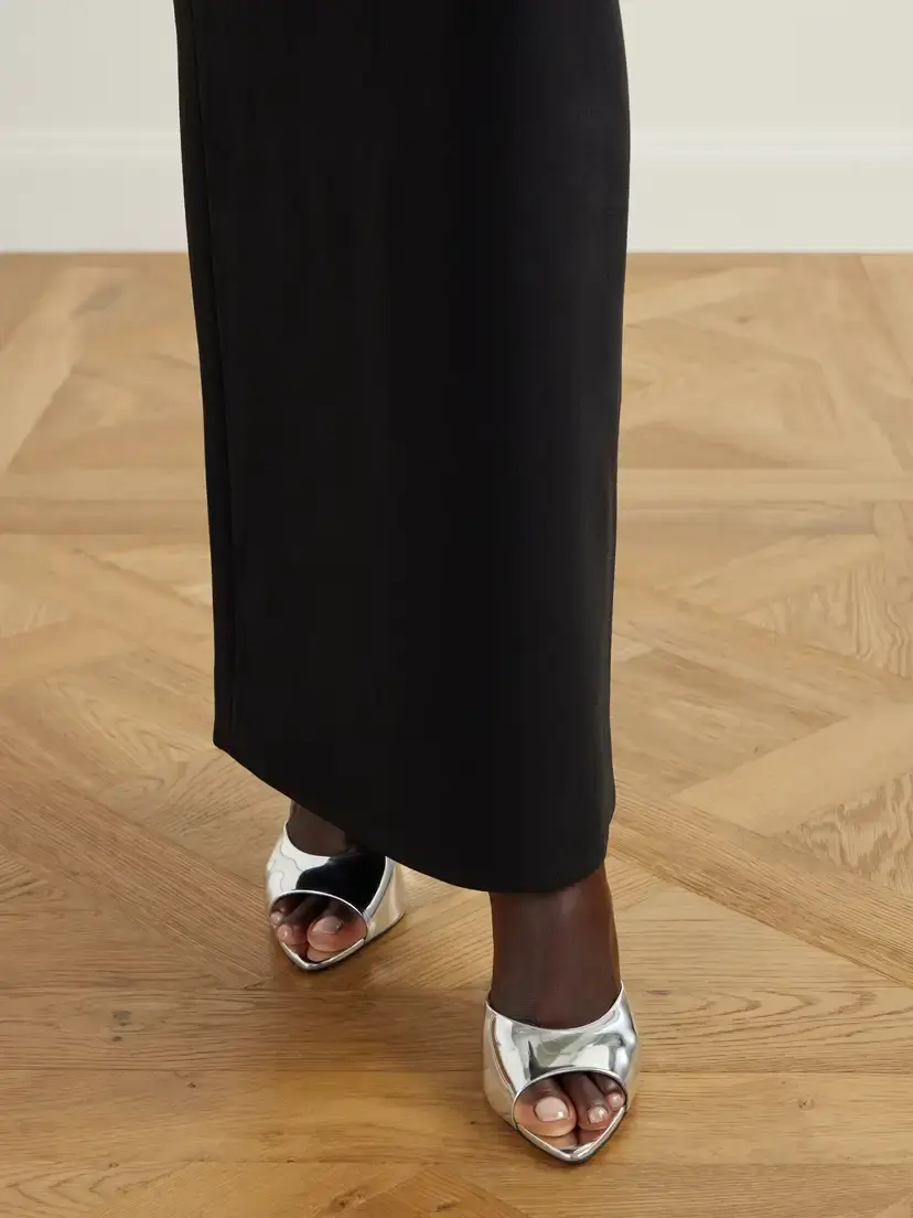 Aquazzura Bisous 95 Metallic Leather Wedge Sandals | Thumbnail 2