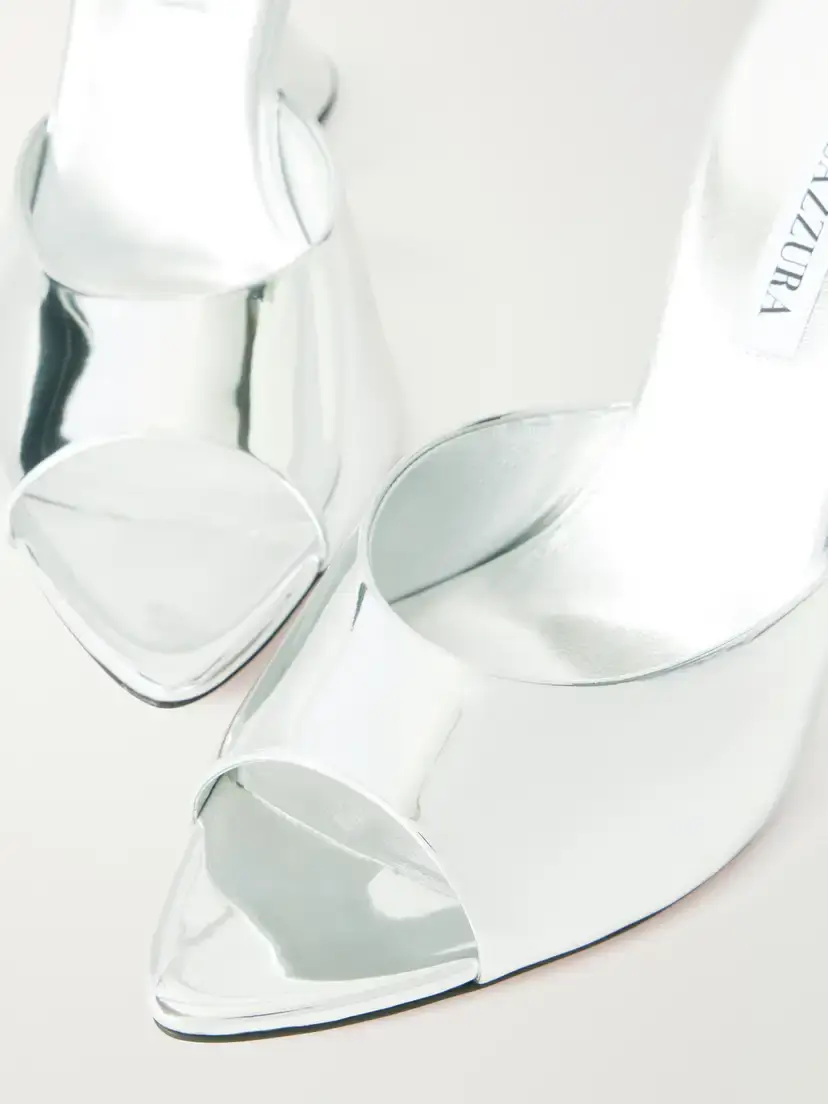 Aquazzura Bisous 95 Metallic Leather Wedge Sandals | Thumbnail 5