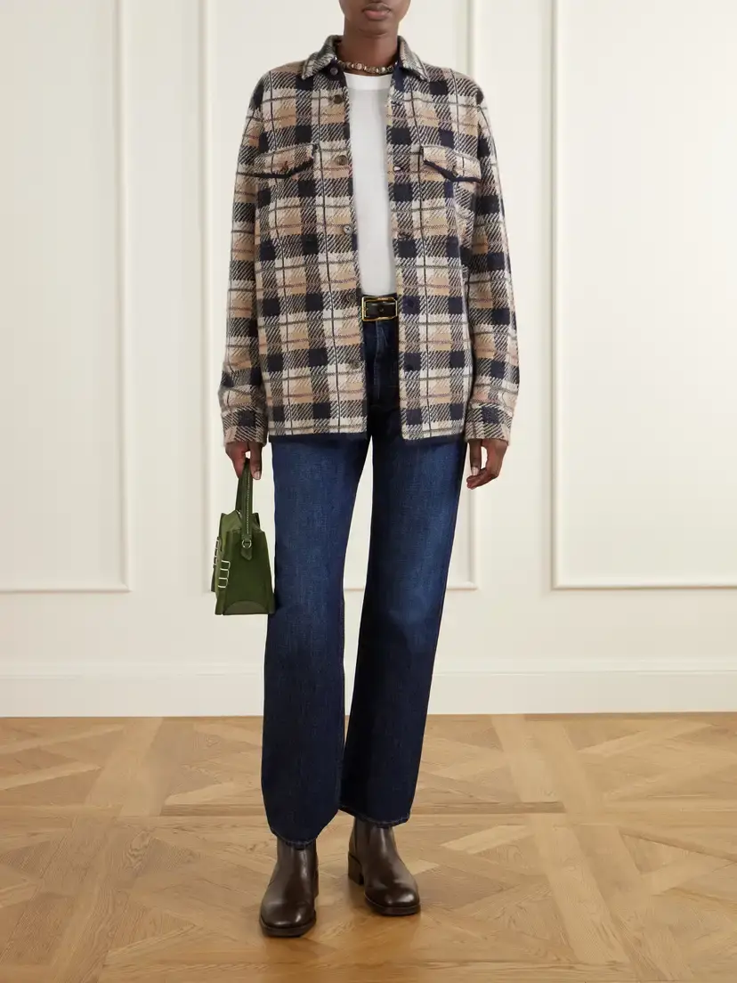 Guest In Residence Checked Cashmere Cardigan | Thumbnail 2 Guest In Residence Checked Cashmere Cardigan | Thumbnail 2