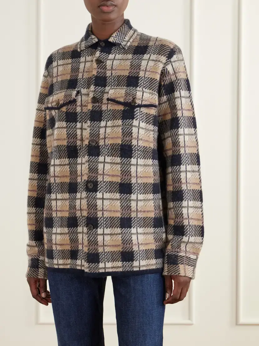 Guest In Residence Checked Cashmere Cardigan | Thumbnail 3 Guest In Residence Checked Cashmere Cardigan | Thumbnail 3