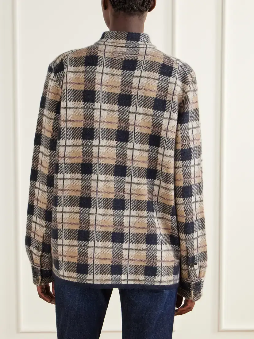 Guest In Residence Checked Cashmere Cardigan | Thumbnail 4 Guest In Residence Checked Cashmere Cardigan | Thumbnail 4