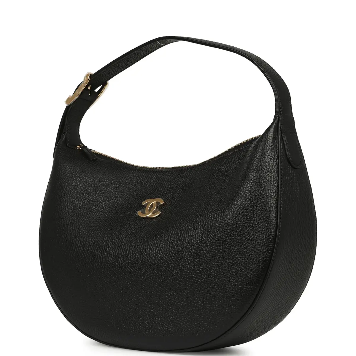 Chanel Chanel Round Top Handle Hobo Bag Black Grained Calfskin Gold Hardware | Thumbnail 5 Chanel Chanel Round Top Handle Hobo Bag Black Grained Calfskin Gold Hardware | Thumbnail 5
