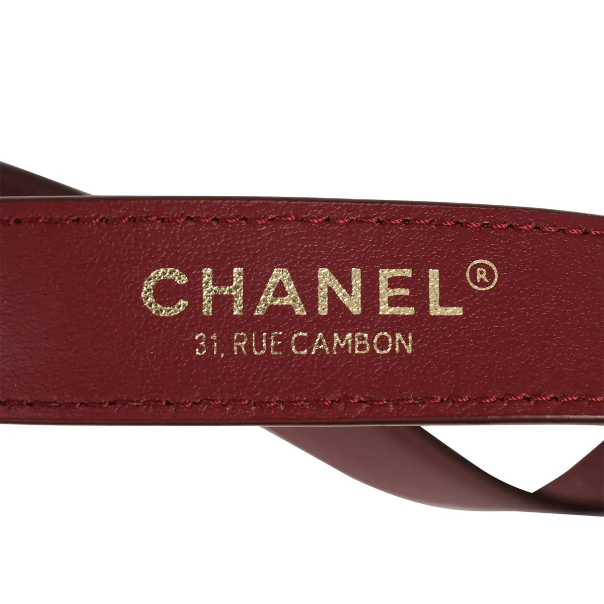 Chanel Chanel Small "CC Loop" Drawstring Bucket Bag with Leather Strap Dark Burgundy Suede, Calfskin Gold Hardware | Thumbnail 9